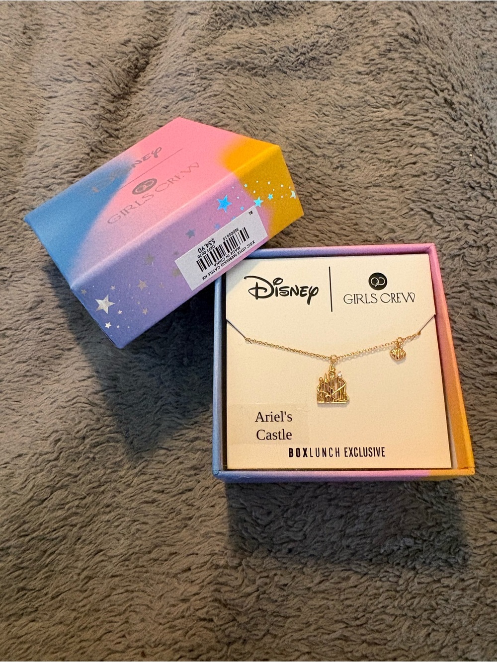 Disney Gold-Tone Ariel Castle Pendant Necklace